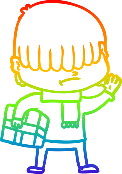 Bir insan tarafından çizilmiş dağınık saçlı bir çizgi film çocuğunun çizimi.