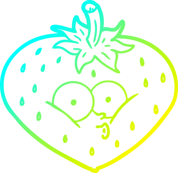 Bir insan tarafından çizilmiş bir çileğin soğuk gradyan çizimi