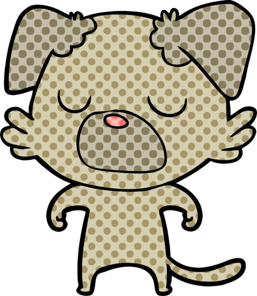 Bir insan tarafından çizilmiş çizgi film köpeği.