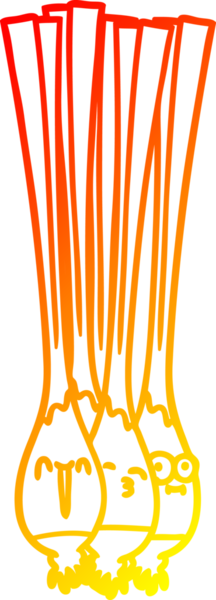 Bir insan tarafından çizilmiş taze soğan çizimi.