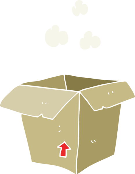 Bir insan tarafından çizilmiş boş kutunun düz renk çizimi