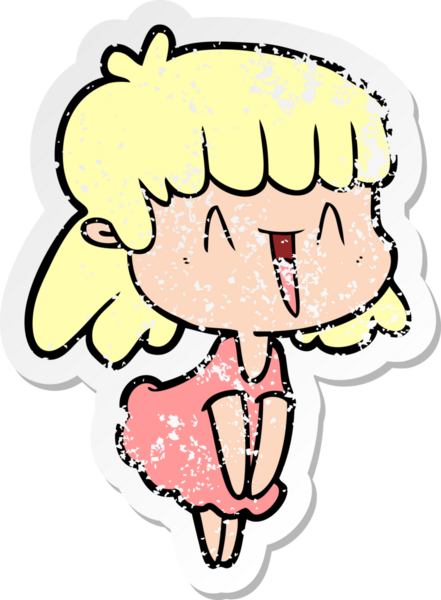 Bir insan tarafından çizilmiş karikatür bir kadının sıkıntılı çıkartması.