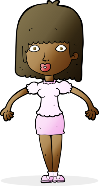 Bir insan tarafından çizilmiş omuz silken çizgi filmdeki kadın.