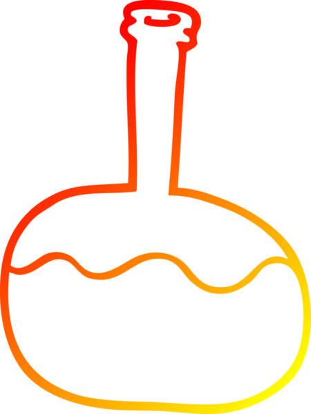 Bir insan tarafından çizilmiş bir karikatür deney iksirinin sıcak çizgi çizimi