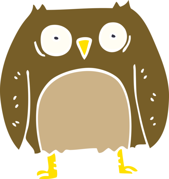 Bir insan tarafından çizilmiş komik karikatür baykuşu.