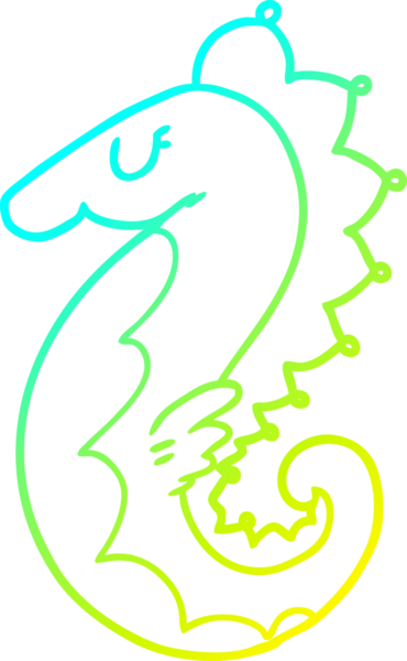 Bir insan tarafından çizilmiş karikatür deniz atı çizimi.