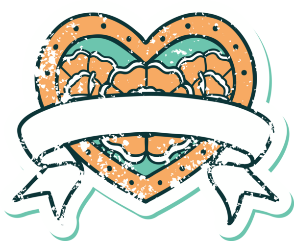 Bir insanın çizdiği çiçekli kalp ve pankartın sembolik dövmeli resmi.