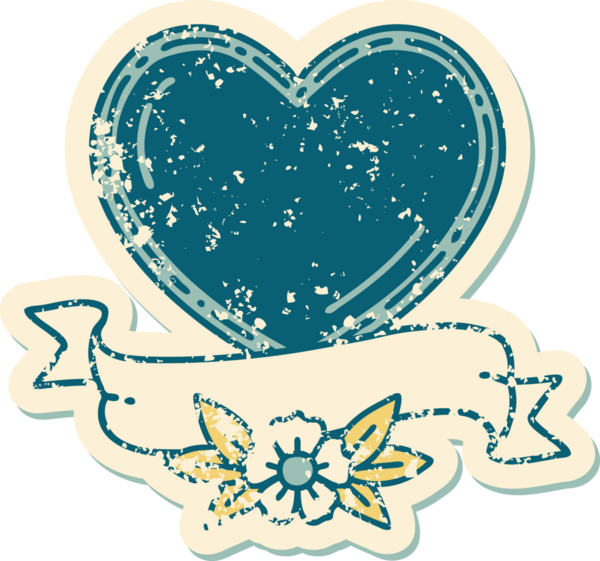 Bir insan tarafından çizilmiş kalp ve bayrağın sembolik depresif dövme şekli