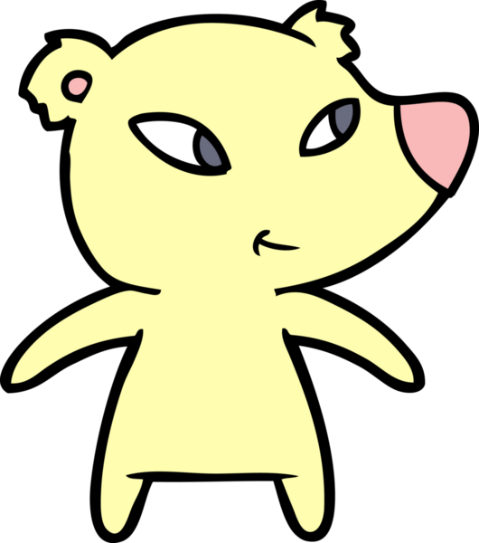 Bir insan tarafından çizilmiş sevimli çizgi film ayısı.