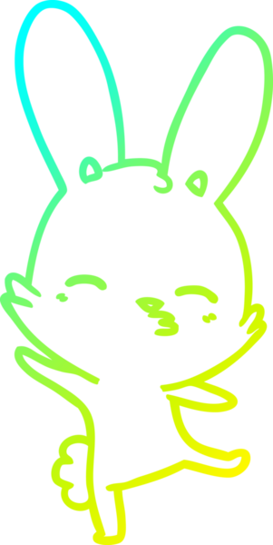 Bir insan tarafından çizilmiş garip bir tavşan çizgi filmi.