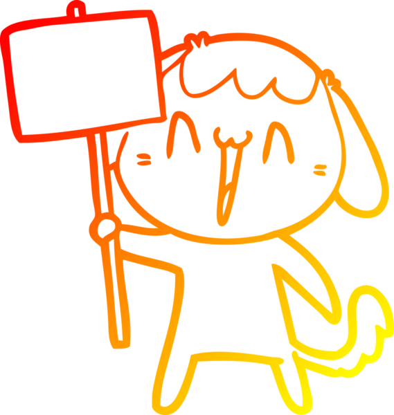 Bir insan tarafından çizilmiş sevimli bir köpeğin sıcak çizgi çizgisi.