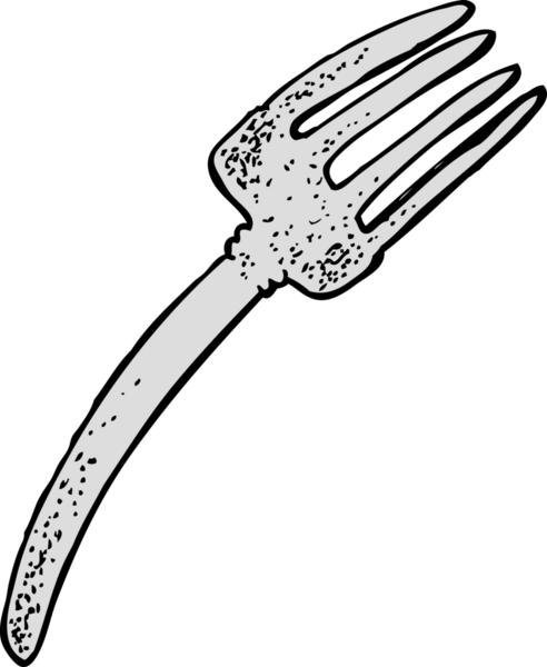 bir insan tarafından çizilmiş karikatür çatalı