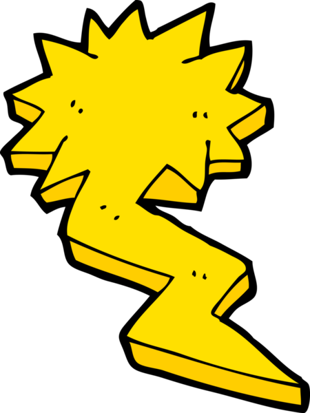 bir insan tarafından çizilmiş karikatür yıldırım sembolü