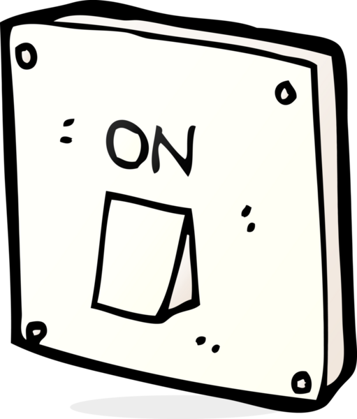 bir insan tarafından çizilmiş ışık düğmesi.