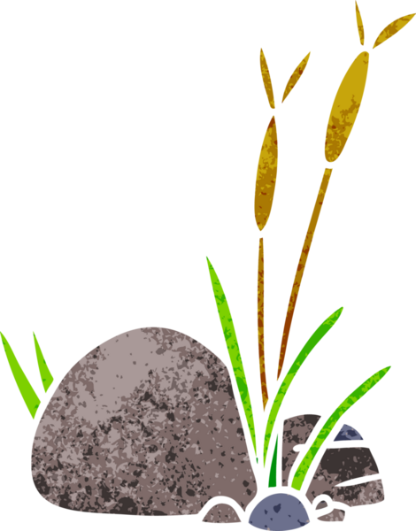 Bir insan tarafından çizilmiş taş ve çakıl taşlarından oluşan eski bir karikatür.