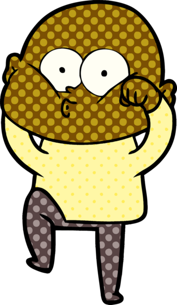 Bir insan tarafından çizilmiş kel bir adam.