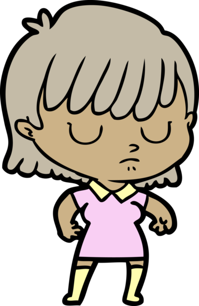 Bir insan tarafından çizilmiş karikatür kadın.