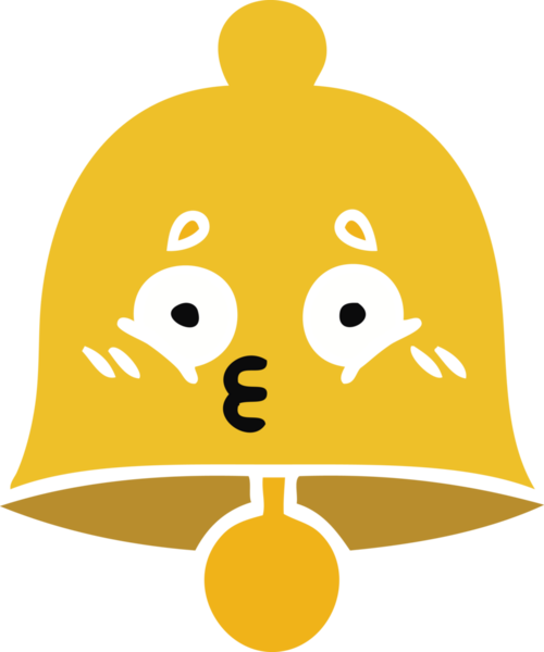 Bir insan tarafından çizilmiş eski bir çanın düz rengi