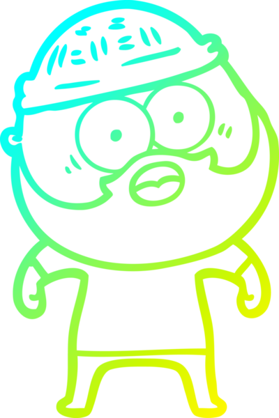 Bir insan tarafından çizilmiş sakallı bir karikatür çizimi.