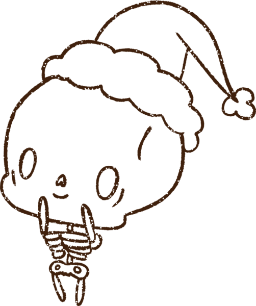 Bir insan tarafından çizilen Şenlikli İskelet Kömür Çizimi