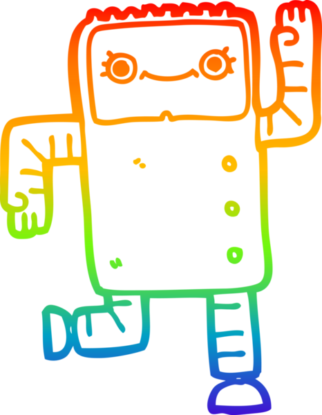 gökkuşağı gradyan çizgisi bir insan tarafından çizilmiş robot çizgi