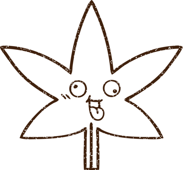 Bir insan tarafından çizilmiş Kenevir Yaprağı Kömür Çizimi