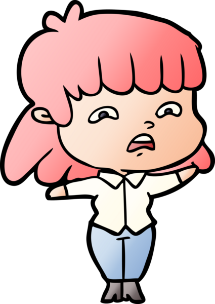 Bir insan tarafından çizilmiş endişeli bir karikatür.