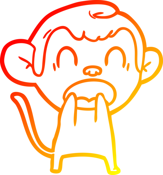 Bir insan tarafından çizilmiş bağıran çizgi film maymunu çizimi