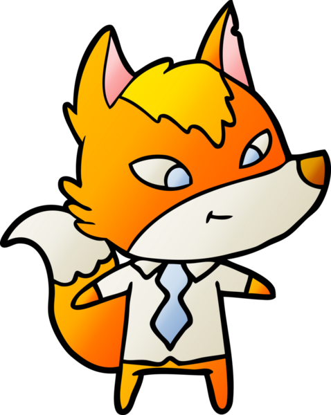 Ofis çalışanı Fox çizgi film karakteri bir insan tarafından çizilmiş.