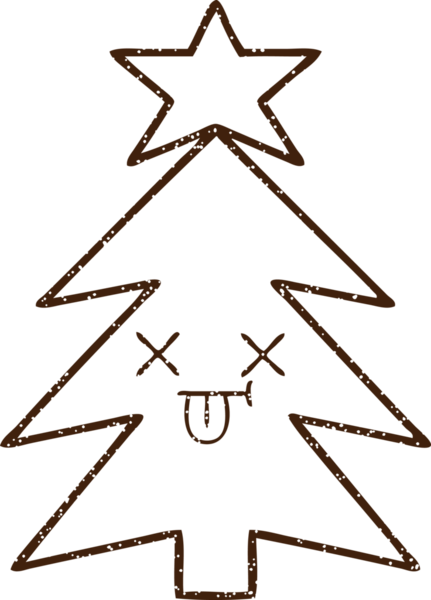 Bir insan tarafından çizilmiş Noel Ağacı Kömürü