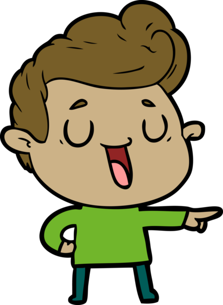 Bir insan tarafından çizilmiş mutlu çizgi film adamı.