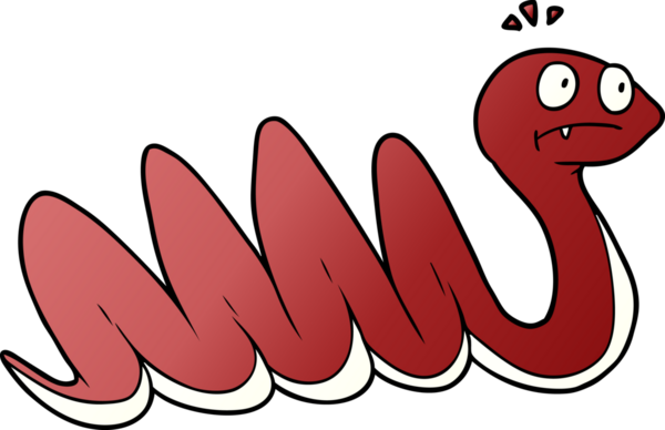 Bir insan tarafından çizilmiş çizgi film yılanı.