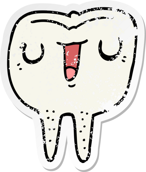 Bir insan tarafından çizilmiş mutlu bir çizgi film çıkartması.