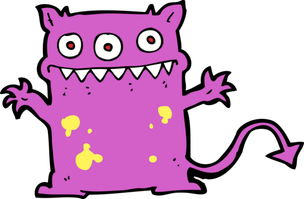 Bir insan tarafından çizilmiş küçük bir canavar.