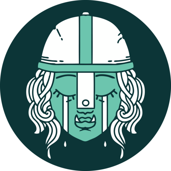 Bir insan tarafından çizilmiş ağlayan ork savaşçı karakteri simgesi