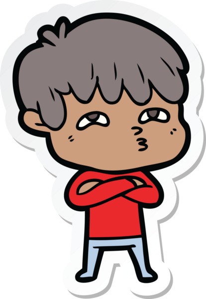 Bir insan tarafından çizilmiş garip bir adamın çıkartması.