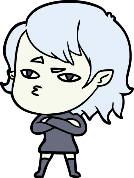 Bir insan tarafından çizilmiş vampir kız çizgi filmi.