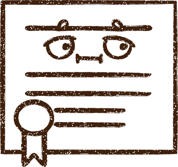 Bir insan tarafından çizilmiş Resmi Sertifika Kömür Çizimi