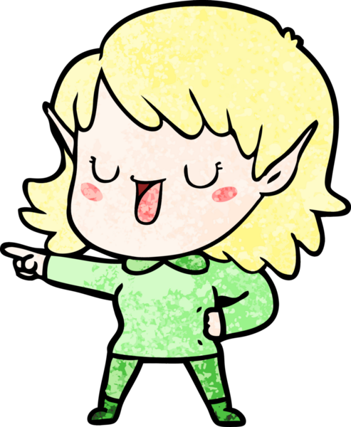 Bir insan tarafından çizilmiş bir elf kızı.