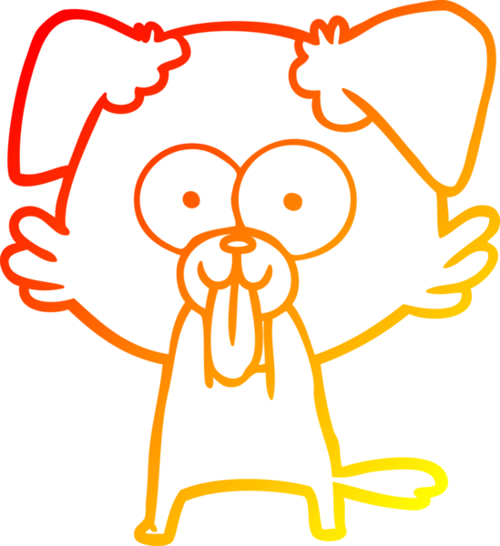 Bir insan tarafından çizilmiş dilli çizgi film köpeği çizimi.