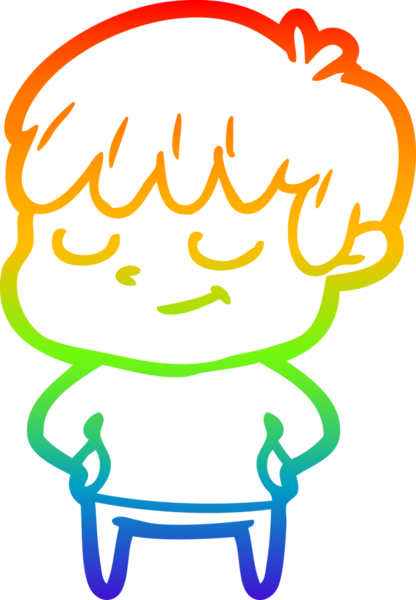 gökkuşağı gradyan çizgi çizimi bir insan tarafından çizilmiş mutlu bir çocuk