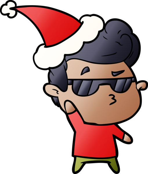 Bir insan tarafından çizilmiş havalı bir adamın el çizimi karikatürü.