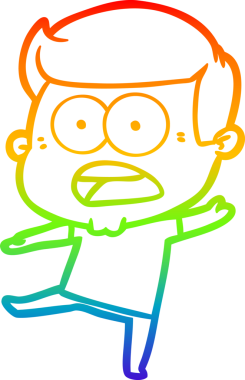 gökkuşağı gradyanı çizimi bir insan tarafından çizilmiş şok bir adam