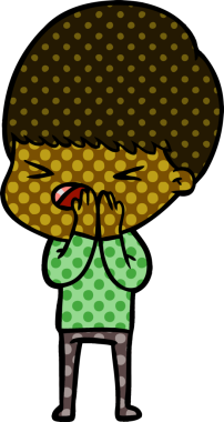 Çizgi film bir insan tarafından çizilmiş stresli adam