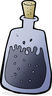 bir insan tarafından çizilmiş eski bir mürekkep kabı.