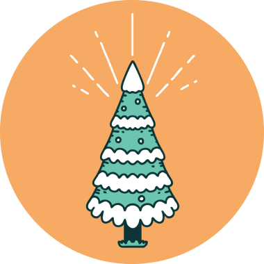 Bir insan tarafından çizilmiş çam ağacının dövmesi.