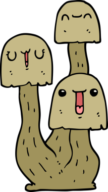 bir insan tarafından çizilmiş mantar mantarı