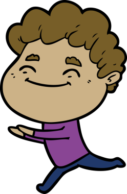 Bir insan tarafından çizilmiş çizgi film dostu bir adam.