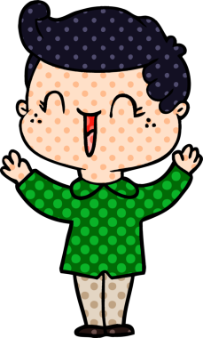 Bir insan tarafından çizilmiş gülen çocuk.