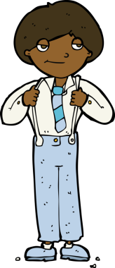 Bir insan tarafından çizilmiş diş teli takan çizgi film adamı.